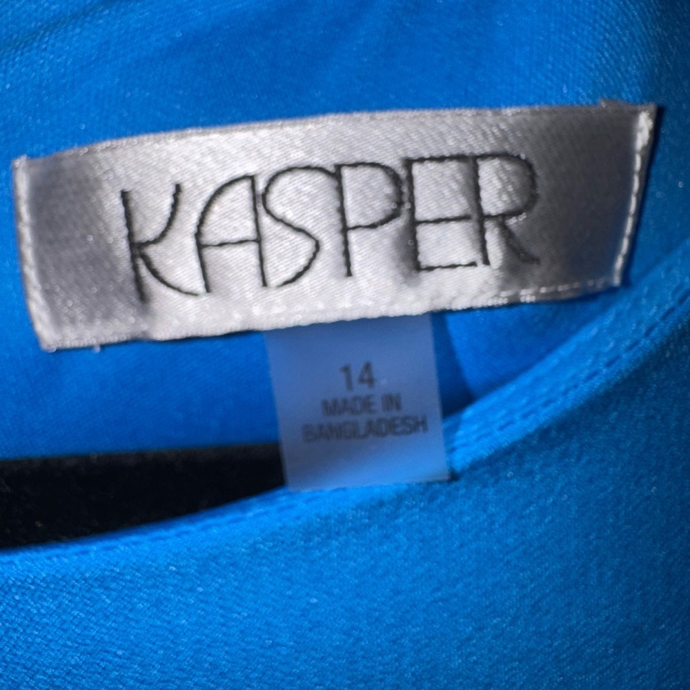 Kasper Blue Sleeveless Sheath Work Dress - Picture 6 of 7